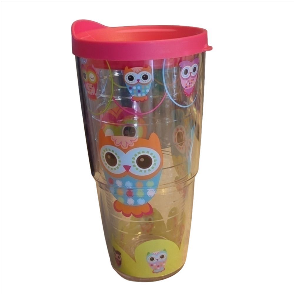 Tervis Tumbler 24 Ounces Owl Pink Lid Hot or Cold